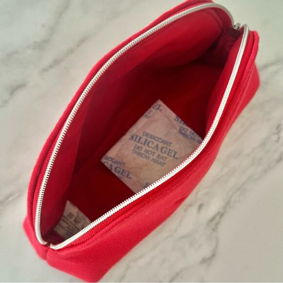 Dior Toiletry Pouch Cosmetic Zip Case, Red, New - Picture 3 of 8